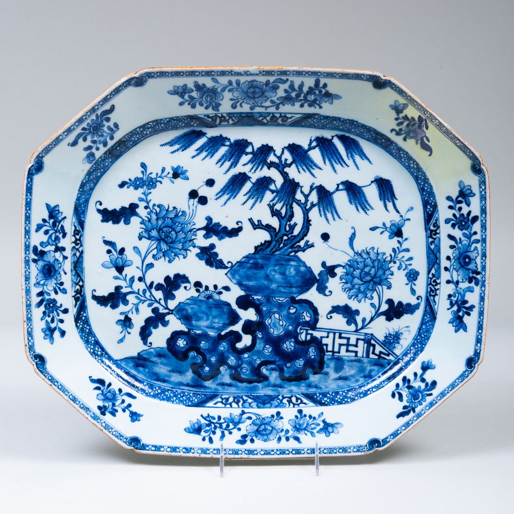 Appraisal: Chinese Blue and White Porcelain Platter Possibly Nanking Cargo x