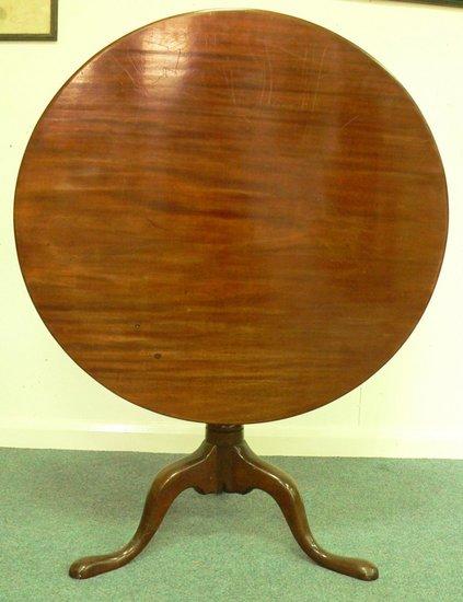 Appraisal: A th Century mahogany tripod table the circular top on