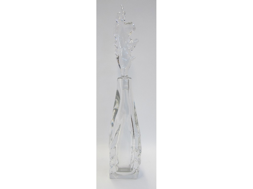 Appraisal: Daum glass decanter with flame stopper