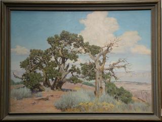 Appraisal: Charles Waldo Love - oil on canvas Wormwood Juniper signed