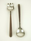 Appraisal: SALAD SET - Two piece sterling salad set with rosewood