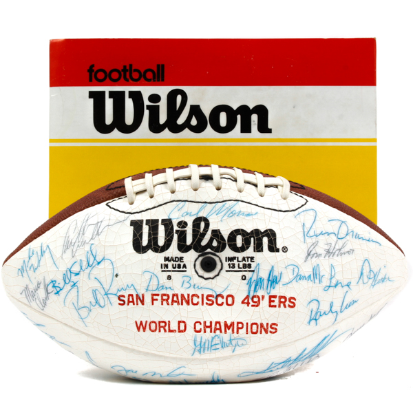 Appraisal: San Francisco er's World Champions Signed Football 's signed football