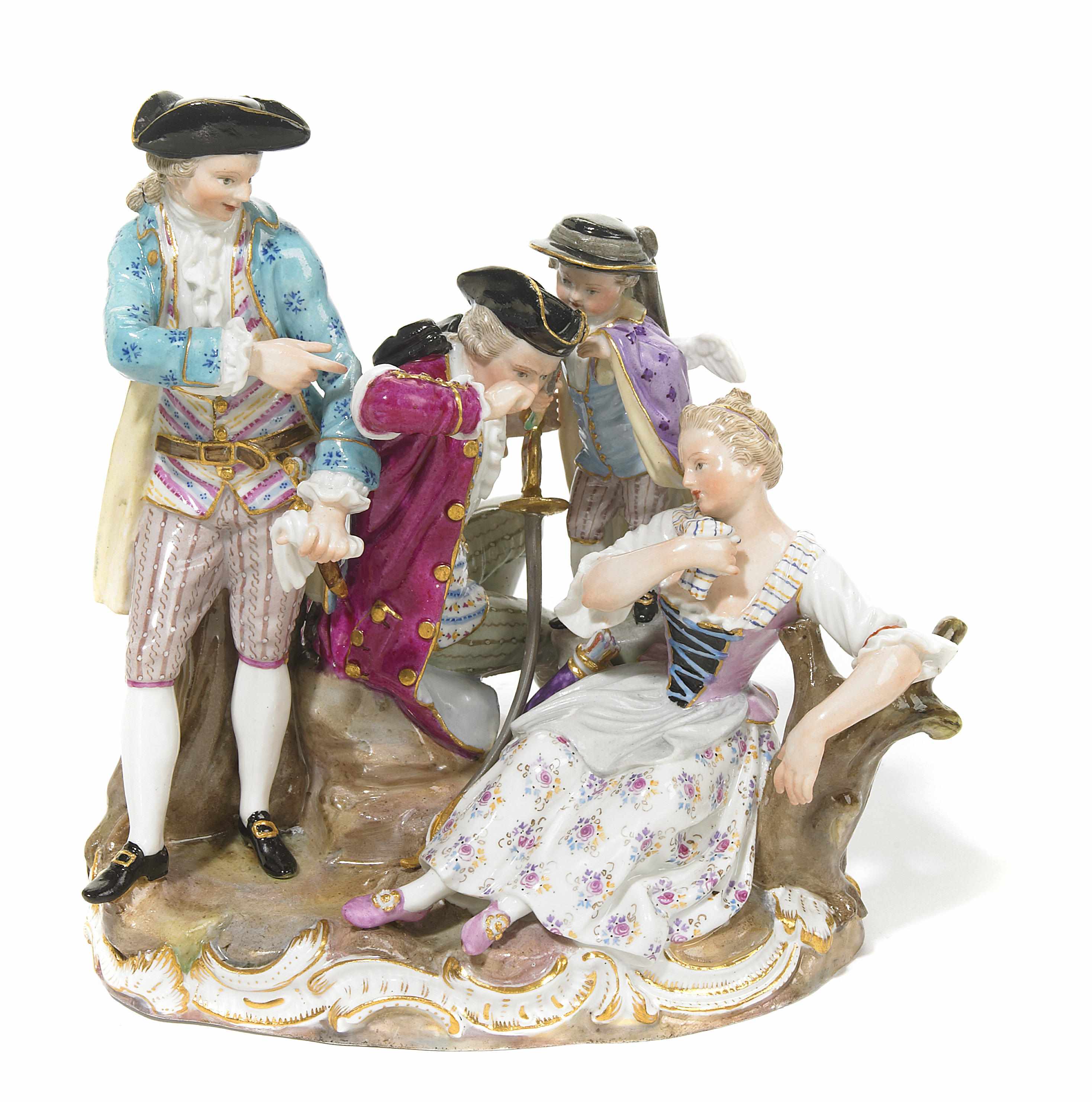 Appraisal: Property of various owners A Meissen porcelain figural group late