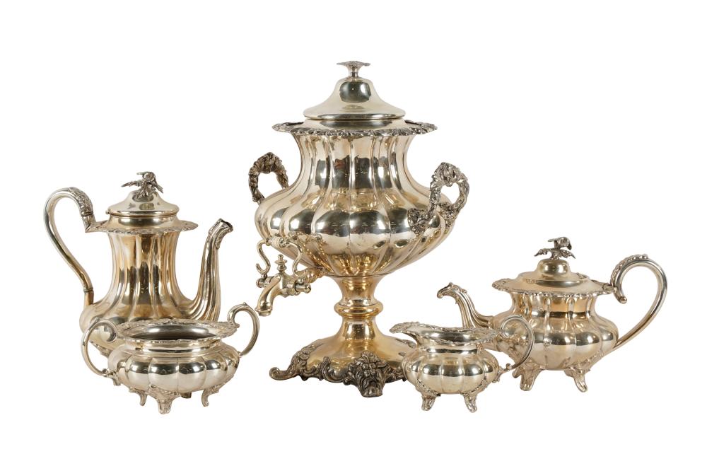 Appraisal: SILVERPLATE TEA AND COFFEE SERVICEno maker's mark comprising a hot