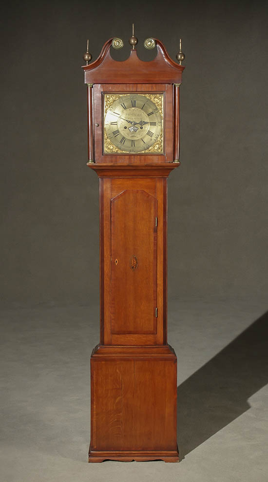 Appraisal: George III Style Mahogany Crossbanded Oak Tall Case Clock John