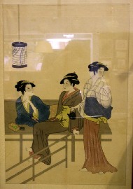 Appraisal: Unknown artist three Japanese ladies print view x cm