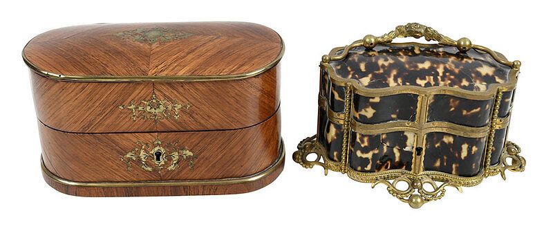 Appraisal: Two Regency Cased Ink Sets British th century oblong wood