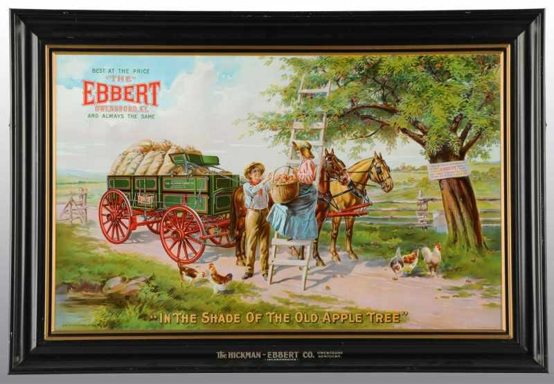 Appraisal: Tin Ebbert Wagons Advertising Sign Description Beautiful original condition Great