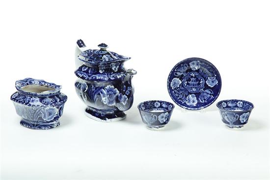 Appraisal: FOUR-PIECE STAFFORDSHIRE TEA SET England nd quarter- th century Dark