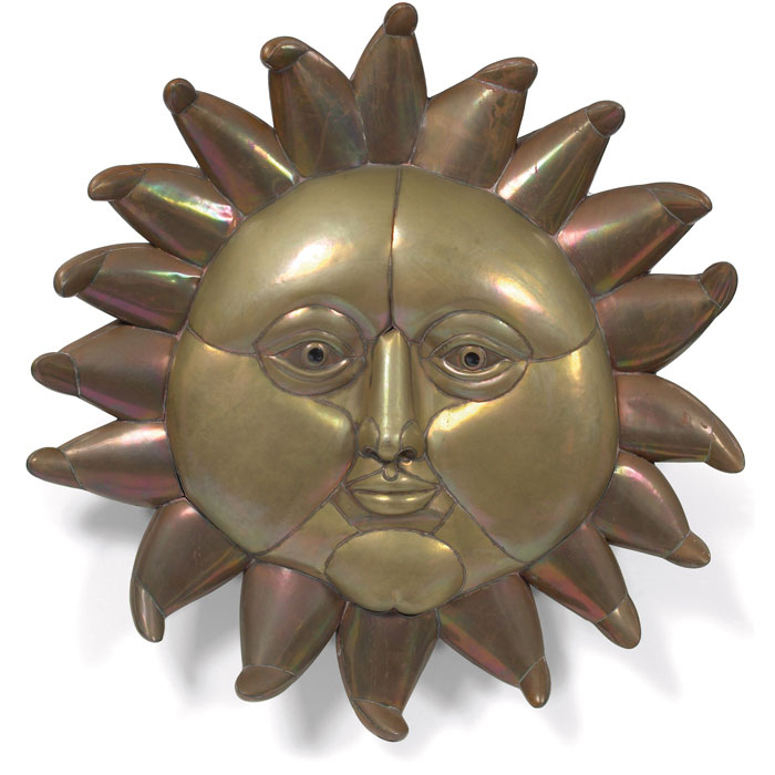 Appraisal: Sergio Bustamante Sun sculpture three-dimensional wall hanging form signed and