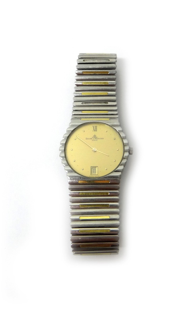 Appraisal: A gentleman's steel and gold Baume Mercier Quartz bracelet wristwatch