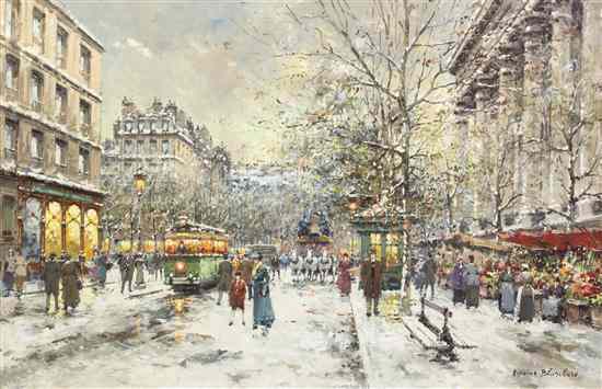 Appraisal: Antoine Blanchard French b Marche Aux Fleurs de la Madeleine