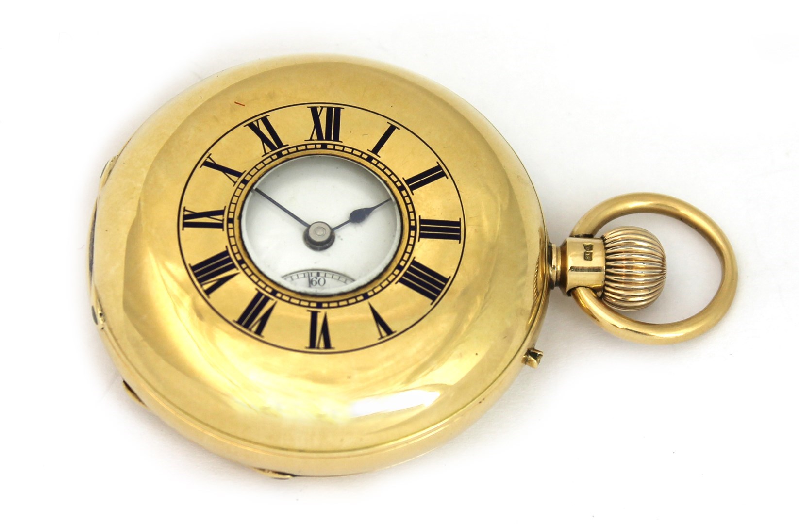 Appraisal: A gentleman's ct gold cased keyless wind half hunting cased