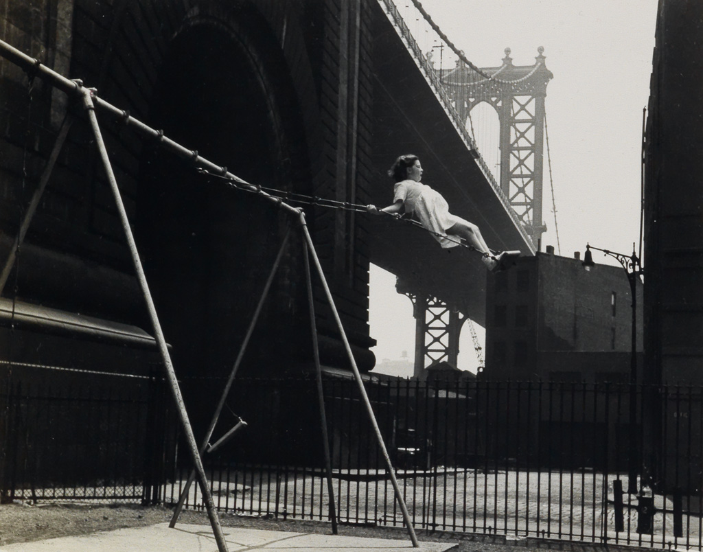 Appraisal: WALTER ROSENBLUM - Girl on a swing Silver print x