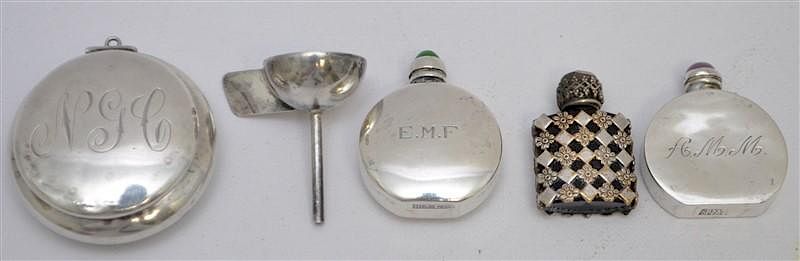 Appraisal: pc STERLING MINIATURE PERFUMES FUNNEL COMPACT - Mary Dunhill Sterling