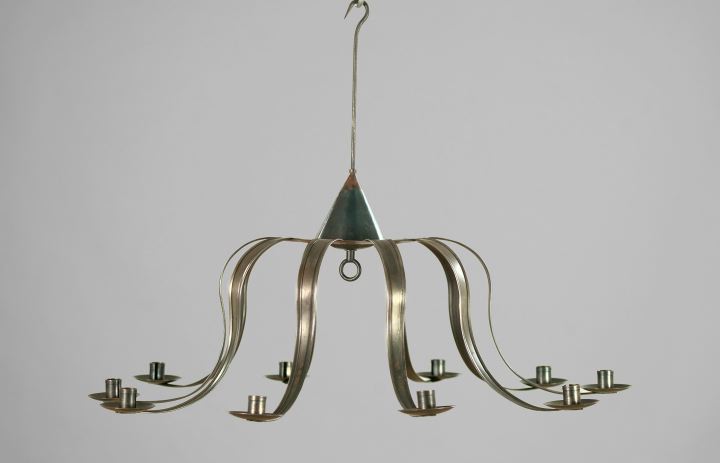 Appraisal: Large French Provincial Wrought-Tin Ten-Light Chandelier of bell form in