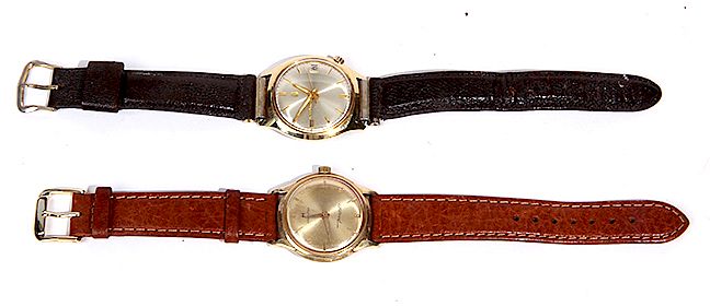 Appraisal: MEN'S WRIST WATCHES TWO K GOLD WATCHES ONE IS AND