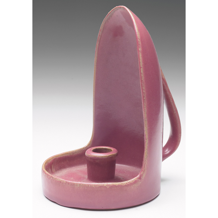 Appraisal: Fulper chamber stick covered in a rose-colored matte glaze marked