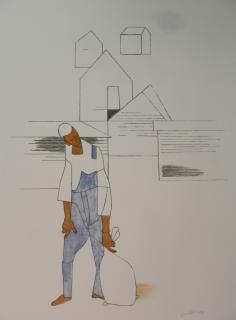 Appraisal: Robert Gwathmey lithograph Robert Gwathmey American - - ''Southern Farmer''