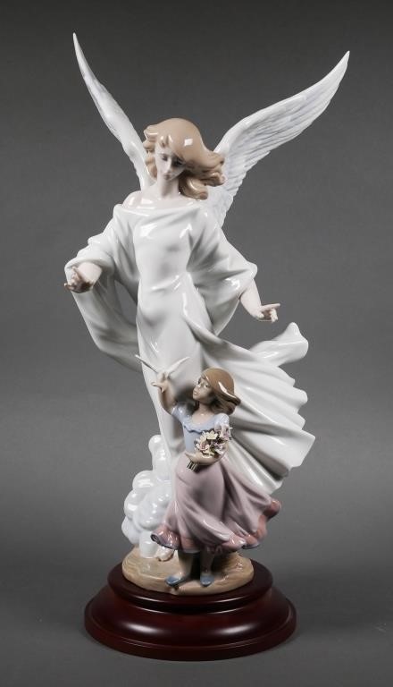 Appraisal: LLADRO PORCELAIN FIGURINE GUARDIAN ANGEL Retired Lladro Guardian Angel Limited