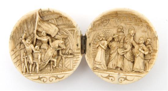 Appraisal: Continental Carved Ivory Sphere the exterior with geometric decoration the