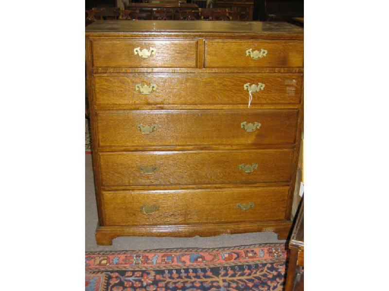 Appraisal: ENGLISH TH CENTURY OAK CHEST OF DRAWERS Rectangular molded top