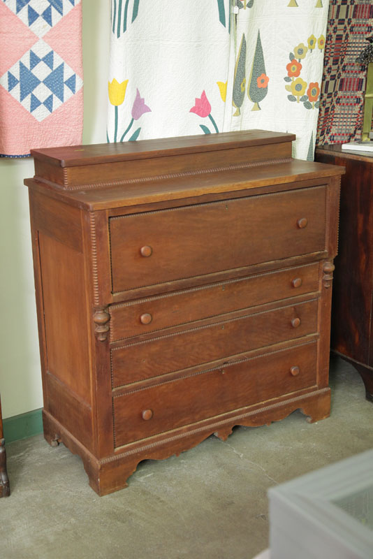 Appraisal: CHEST OF DRAWERS Cherry having a lift lid top compartment