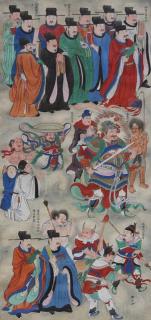 Appraisal: Chinese Painting Underworld Anonymous Chinese Underworld ink and color on