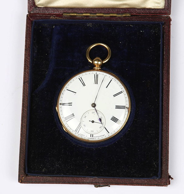 Appraisal: A CT GOLD POCKET WATCH by Albert Klattenberg with white