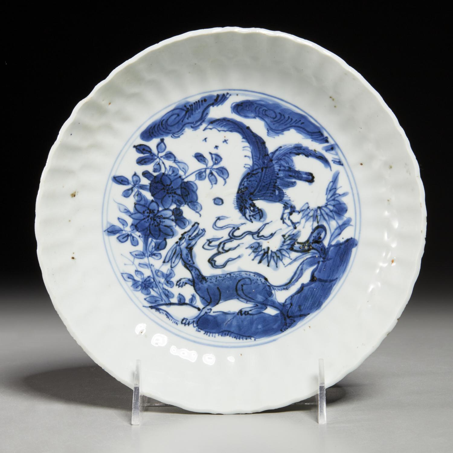 Appraisal: CHINESE MING ERA BLUE AND WHITE DISH Chenghua Era mark