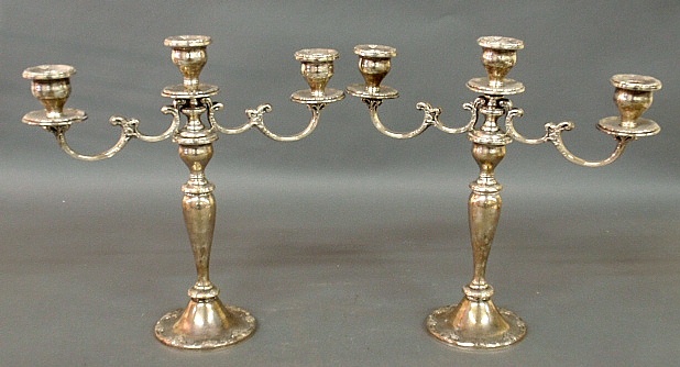 Appraisal: - Pair of weighted sterling silver candelabra by Gorham h