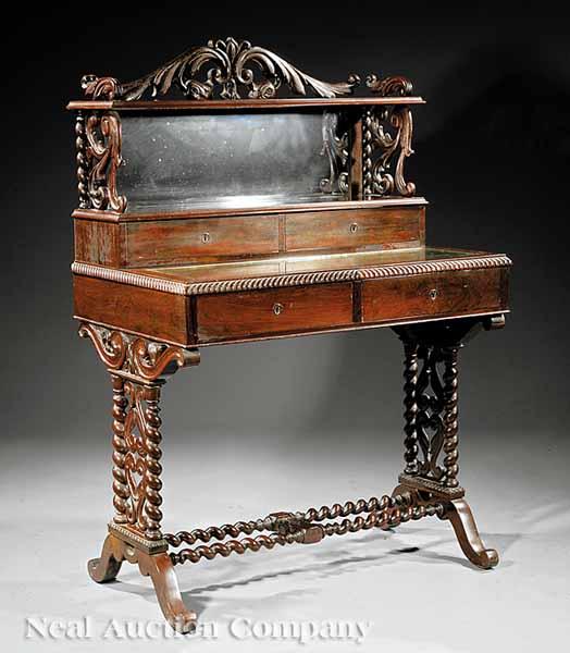 Appraisal: An American Rococo Carved Rosewood Lady's Desk mid- th c