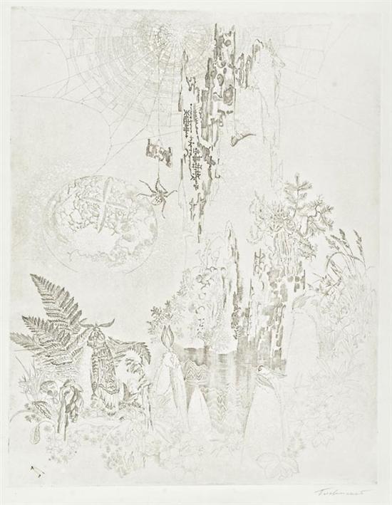 Appraisal: Plavinsky Dmitry Ru b Surrealist depiction of a spider's web