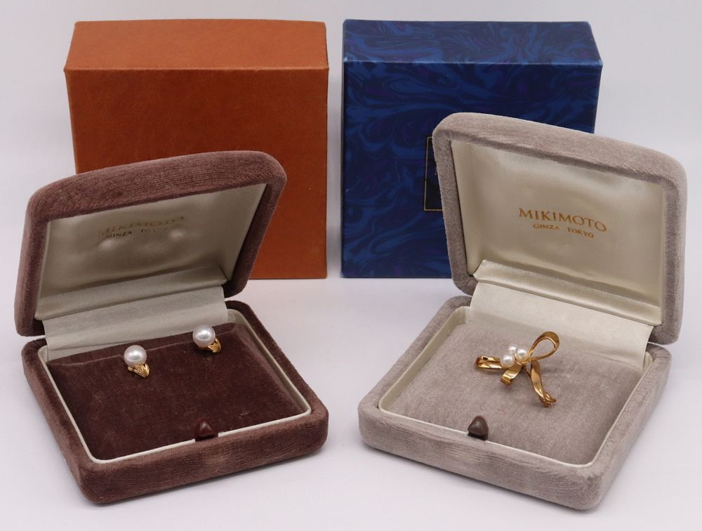 Appraisal: JEWELRY Mikimoto kt Gold and Pearl Jewelry Includes a Mikimoto