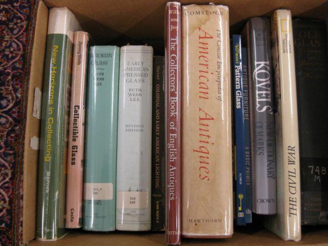 Appraisal: Box of Antique Collectible Reference Books different on glassware and