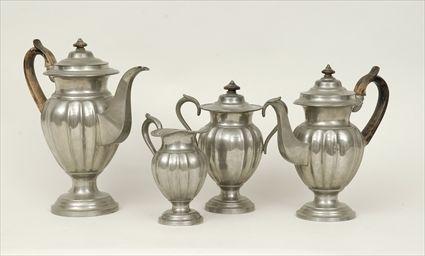 Appraisal: American Britannia Metal Four-Piece Tea and Coffee Service Taunton Brittania