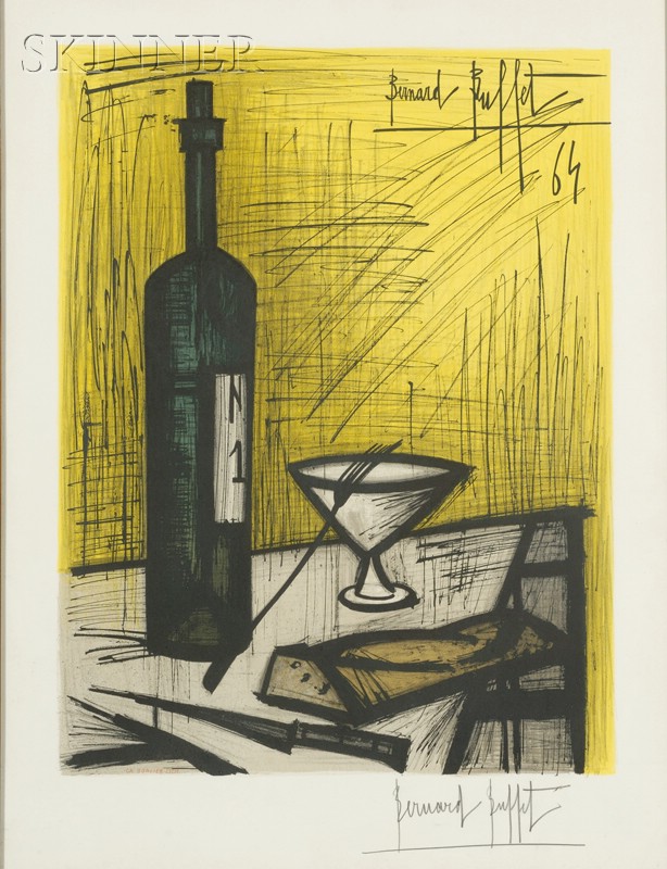 Appraisal: After Bernard Buffet French - Bread and Wine from the