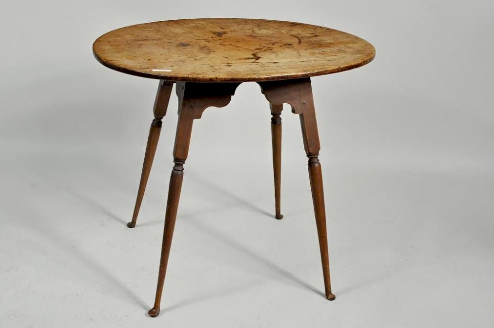 Appraisal: Queen Anne Button Foot Splay Leg Oval Tea Table New