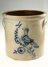 Appraisal: CROCK - Four gallon stoneware crock unsigned with blue over