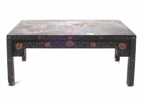 Appraisal: A Chinese lacquer table height in length in width in