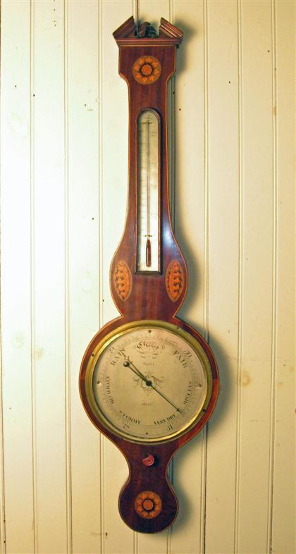 Appraisal: English mahogany banjo barometer piotti hull th century The circular