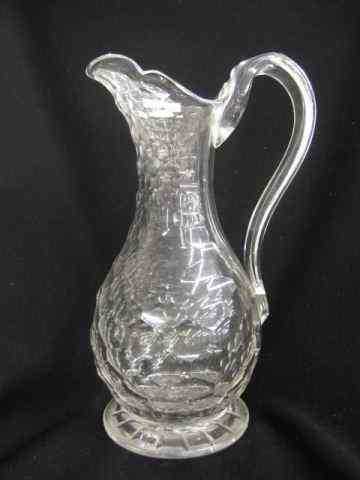 Appraisal: Brilliant Period Cut Glass Pitcher honeycomb design '' repair and