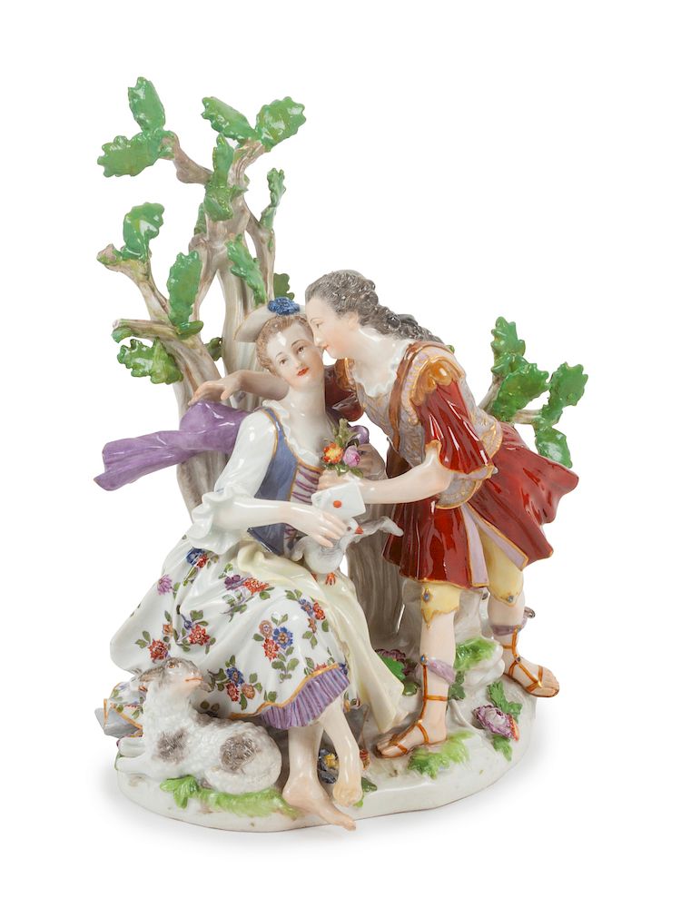 Appraisal: A Meissen Porcelain Figural Group Height x width inches A