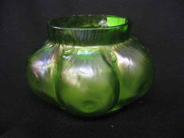 Appraisal: Loetz Art Glass Vase butterfly wing textureon green iridescent melon