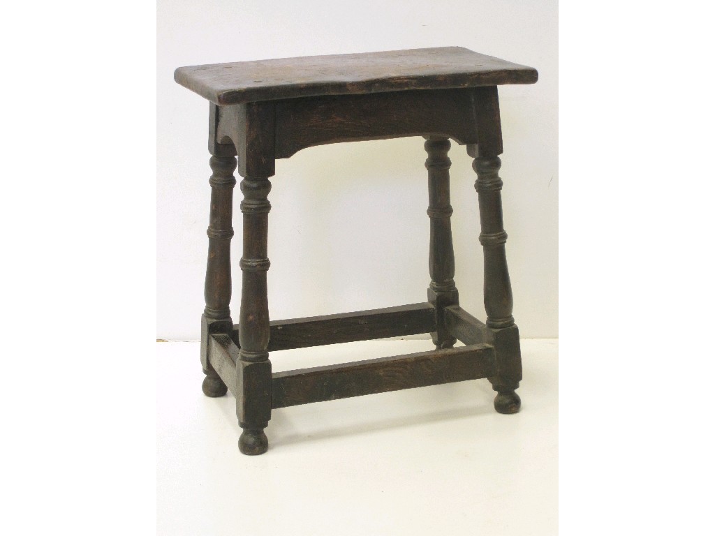 Appraisal: An early elm and oak Joint Stool