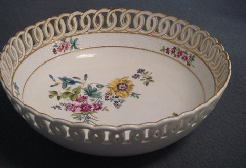 Appraisal: Floral decorated Meissen bowl rim repaired d h Estimate -