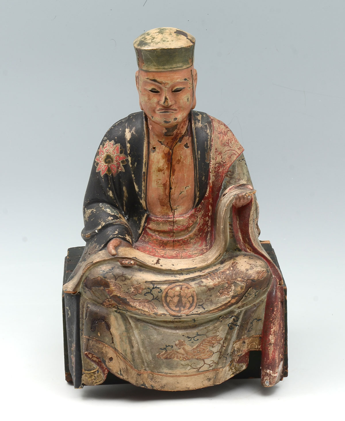 Appraisal: CARVED POLYCHROMED JAPANESE KAMAKURA RULING FIGURE Rare th Century Japanese