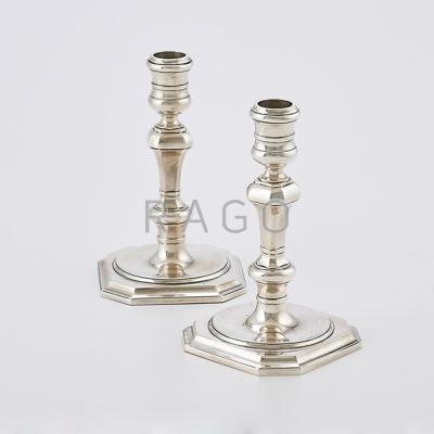 Appraisal: PAIR OF TIFFANY CO STERLING CANDLE STANDS Marked reproductions of