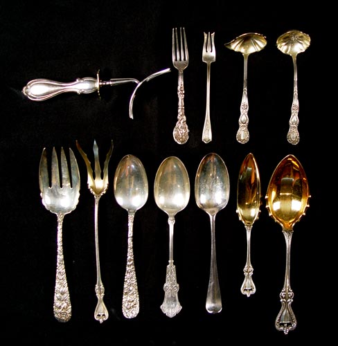 Appraisal: ESTATE LOT OF STERLING SERVING PIECES pieces to include Towle