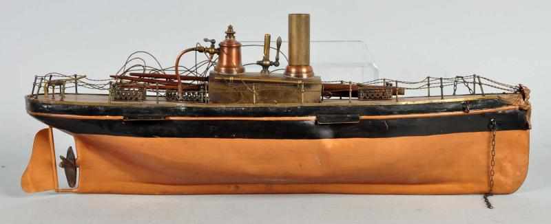 Appraisal: Tin Radiquet Live Steam Boat Toy Description French Late th